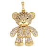 Women's Gold-Plated Bear Necklace with Zircon and Titanium Steel Clavicle Chain