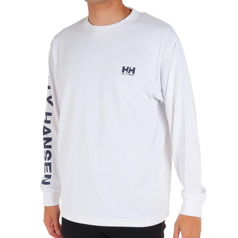 Helly Hansen Long Sleeve Letter Clear Size HH32380 Tee, Unisex, White, XL,