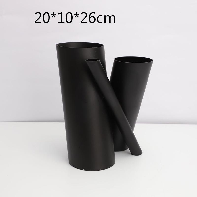 

Metal Leather Round Tube Splicing Vase Flower Arrangements Accessories Home Room Table Crafts Hotel Sales Office Desk Decoration