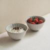 French Retro Ceramic Rice Bowl Creative Striped Fruit Salad Bowl Premium Simple Home Daily Porridge Soup Bowl