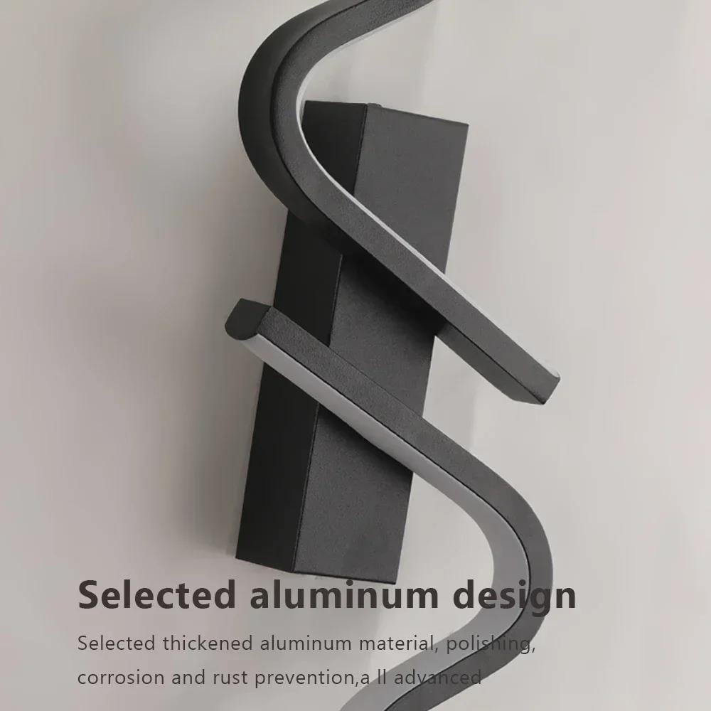 Modern LED 60/80/100cm Wall Lamp Black Aluminium Lights For Entrance Hallway Corridor Bedside Decorative Illumination Fixtures