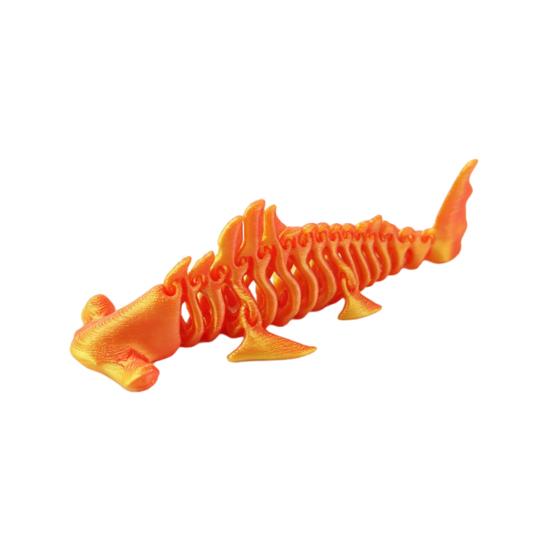 3D Printed Shark Figurine Flexible Fidget Animal Model Articulated Stress Relief Desk Toy