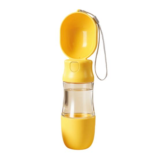 Yousheng Portable Pet Water Bottle Leak-Proof Dog Water Dispenser with Drinking Bowl Food Compartment Travel Water Bottle for Cats Hiking Walking