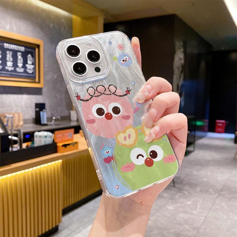 Cartoonfarbige Kohlekugel für iPhone 16 Handyhülle 13 für Apple 14 Fee 12 Niedlich 15 Sturzsicher