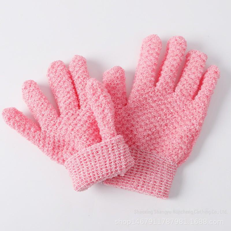 

Двусторонние отшелушивающие перчатки для ванны: Серое жаккардовое полотенце для мужчин и женщин One Size темно-розовый