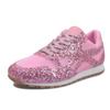 Deep Mouth Mesh Rubber Sneakers Mesh Sequin Lace Up Flat Heel Flat Round Toe Cross Strap  P420