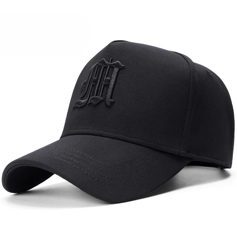 

Черная шляпа-цилиндр большого размера для мужчин в корейском стиле, брендовая, углубляющая лицо, маленькая бейсболка, весенне-летняя бейсболка для круглого лица L size (55-60cm)