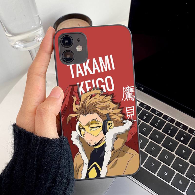 Capa de celular Anime MHA Hawks BNHA para iPhone 11 12 13 mini pro XS MAX 8 7 6 6S Plus X 5S SE 2020 XR