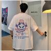Men Short Sleeve T-Shirts Letter Graphic Print Fashion Half Sleeve Tshirts Men Clothing Casual Tee Man Summer Korean Retro Tops For