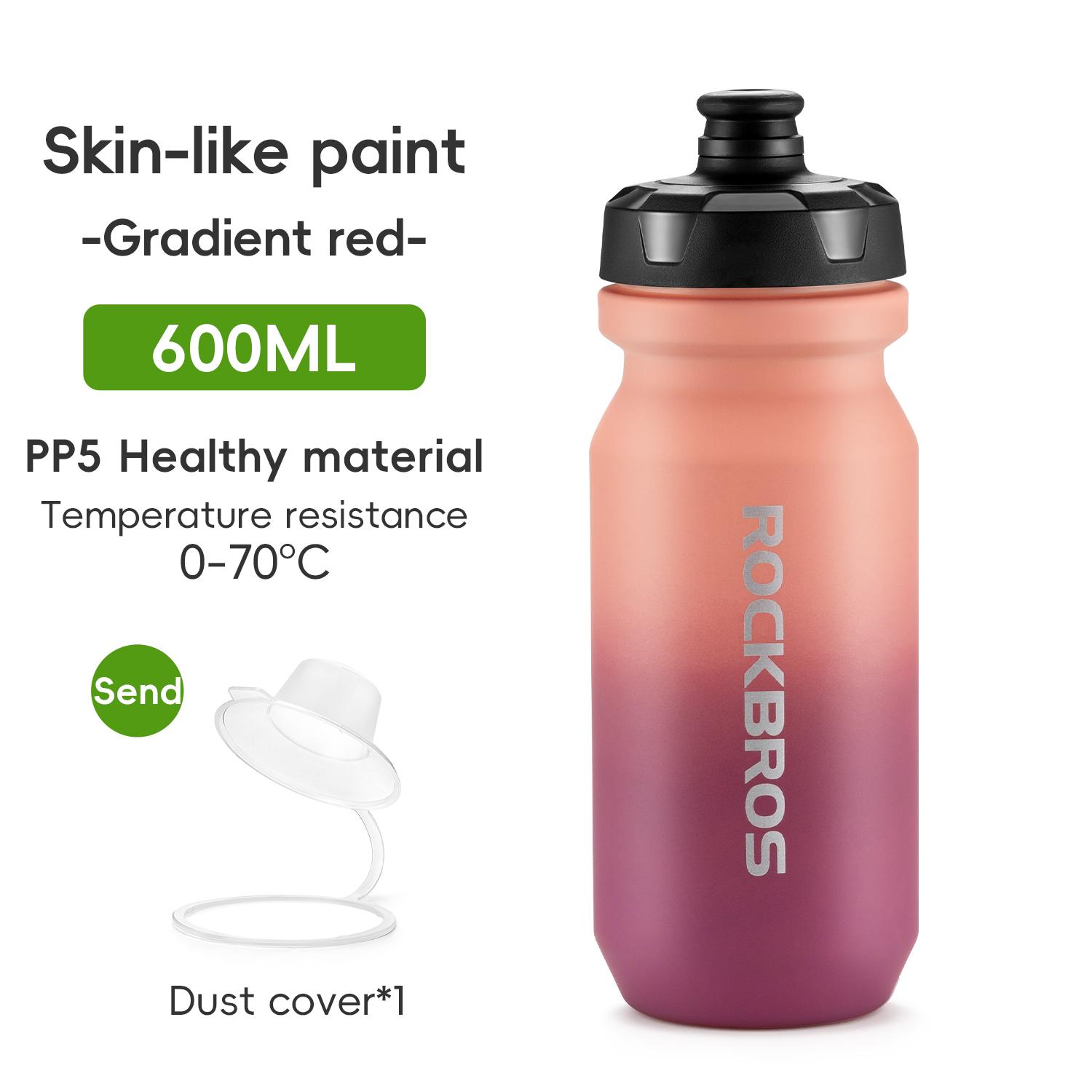 ROCKBROS Bicycle Water Bottle 600/750ML capacity PP5 Leak-proof Squeeze Bottle Non-Slip with Dustproof Cover Sports Kettle