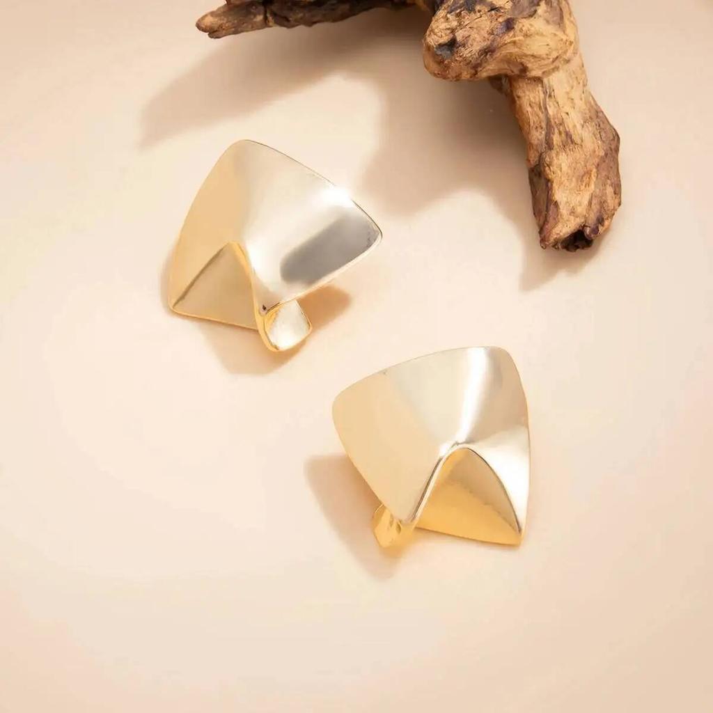 SHIXIN Minimalist Metal Irregular Stud Earrings for Women Vintage Punk Gold Color Geometric Piercing Earring Party Jewelry Gift