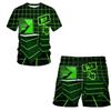 3D-Druck übergroßes modisches T-Shirt-Shorts-Set Harajuku Freizeit reifer Kurzarmanzug Mobile Technologie Zweiteiliges Set