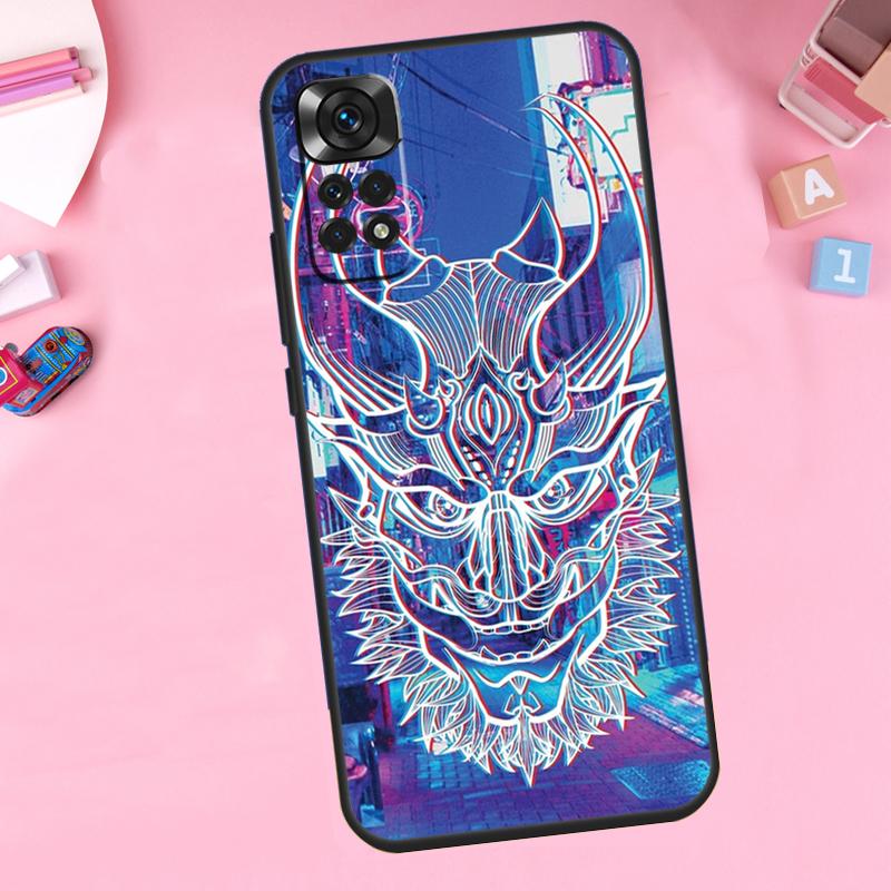 Japanese Hannya Oni Mask For Xiaomi Redmi Note 14 13 10 11 12 15 Pro Plus Phone Case For Redmi 15C 13C 12C 10C 14C 15