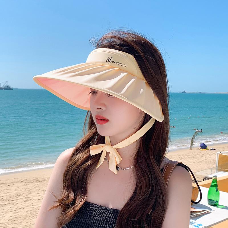 

8477 Летняя шляпа-топ без верха из ледяного шелка, модная шляпа-ракушка с широкими полями для защиты от солнца, шляпа от солнца с защитой от УФ-лучей, детская