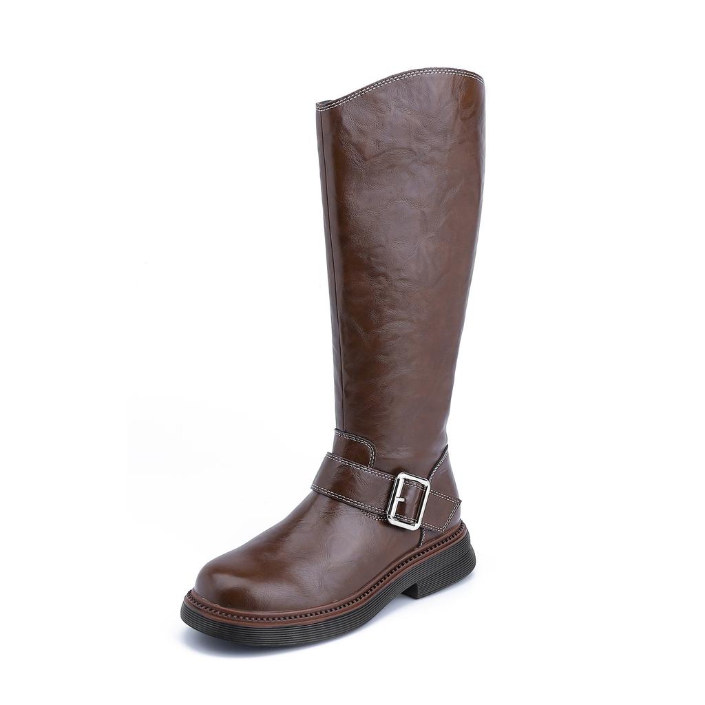Grape Mother Winter New Retro Knight Boots Women's Boots Side Zipper Short Boots Children's French Fashion Women's Boots