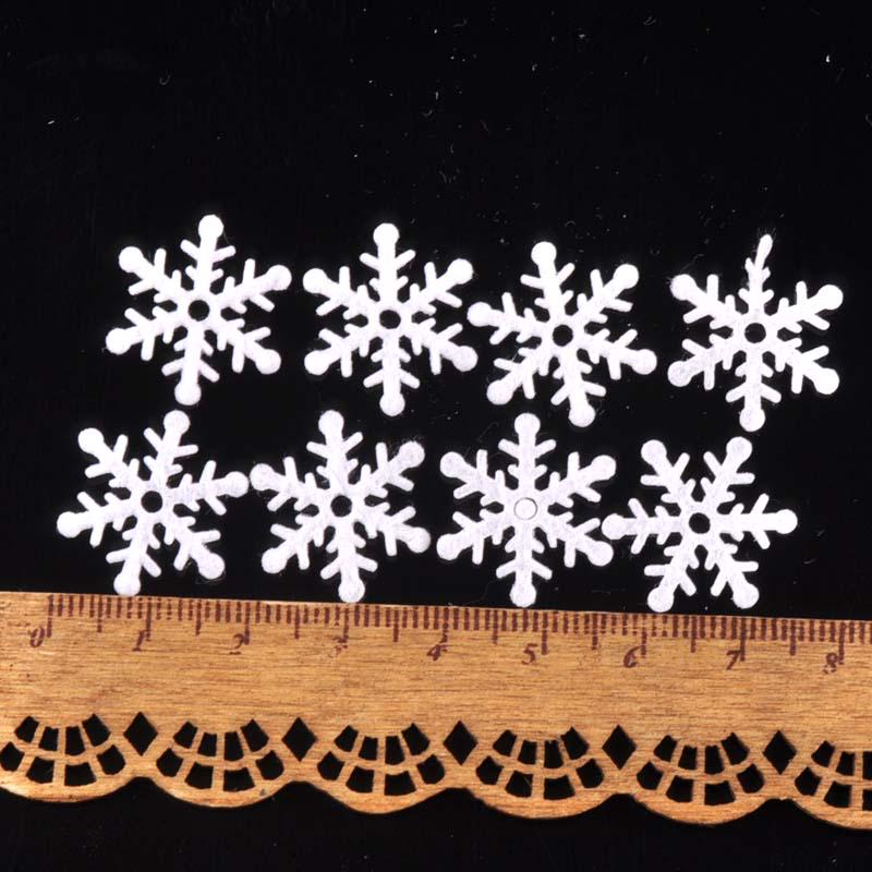 Mini Non-Woven Snowflake Christmas Decor with Silk Flower - No Back Adhesive