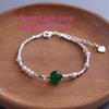 VENTFILLE 925 Sterling Silver Bead Turquoise Agate Bracelet For Women Girl RetroVersatile Originality Jewelry Gift Dropshipping