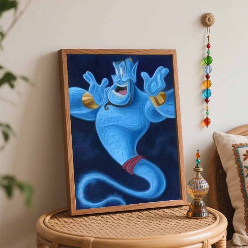 Disney Genie Magic Lamp DIY Oil Painting Art Painting Kit Home Wall Decor Handmade Gift For Aladdin Movie Fans Living Room Wall Art