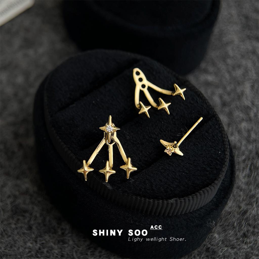 Original two-wear mango s needle zircon earrings, elegant new creative earrings