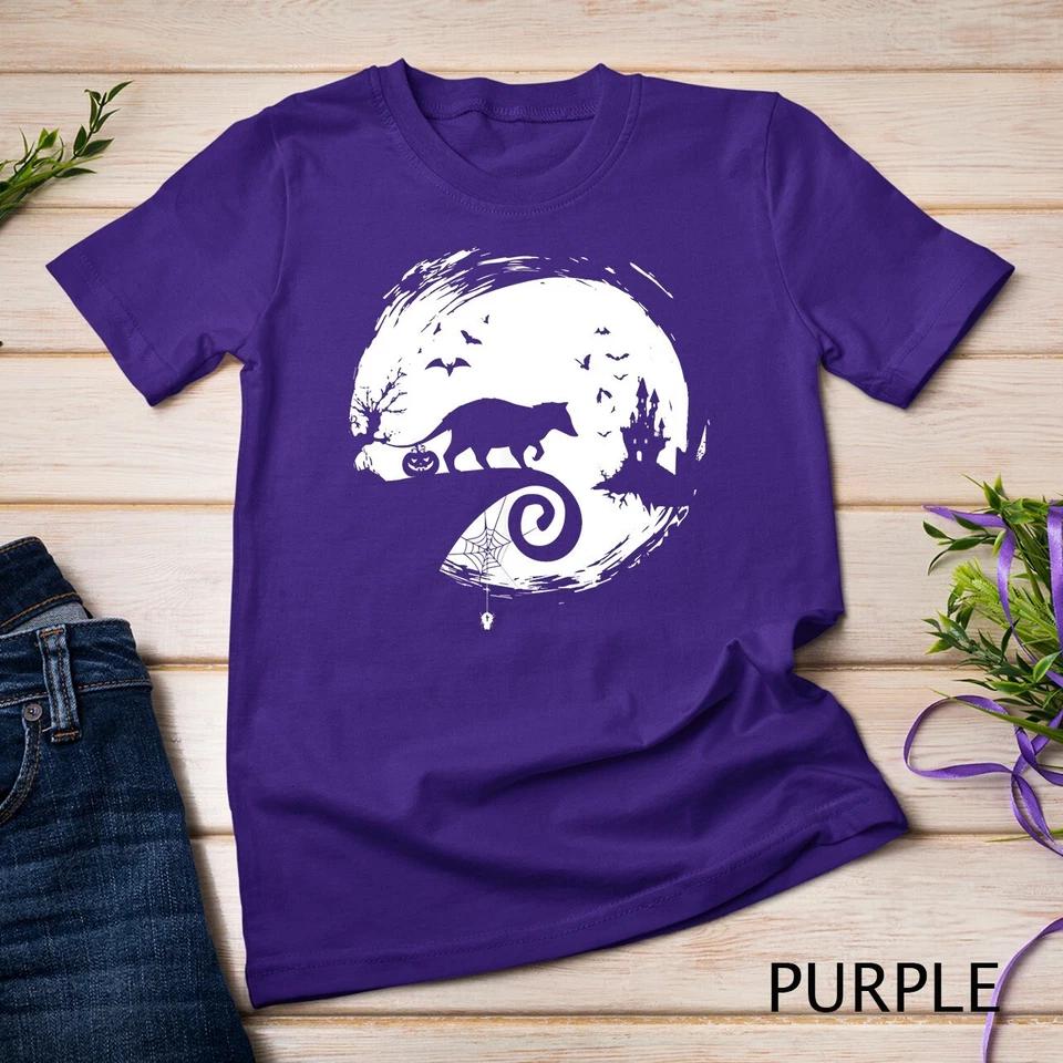 Opossum Halloween Costume Moon Silhouette Creepy Horror T-Shirt Unisex T-shirt 4 S