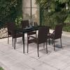 VidaXL Garden Dining Set 5 Pcs Brown and Black, 37.88 Kg