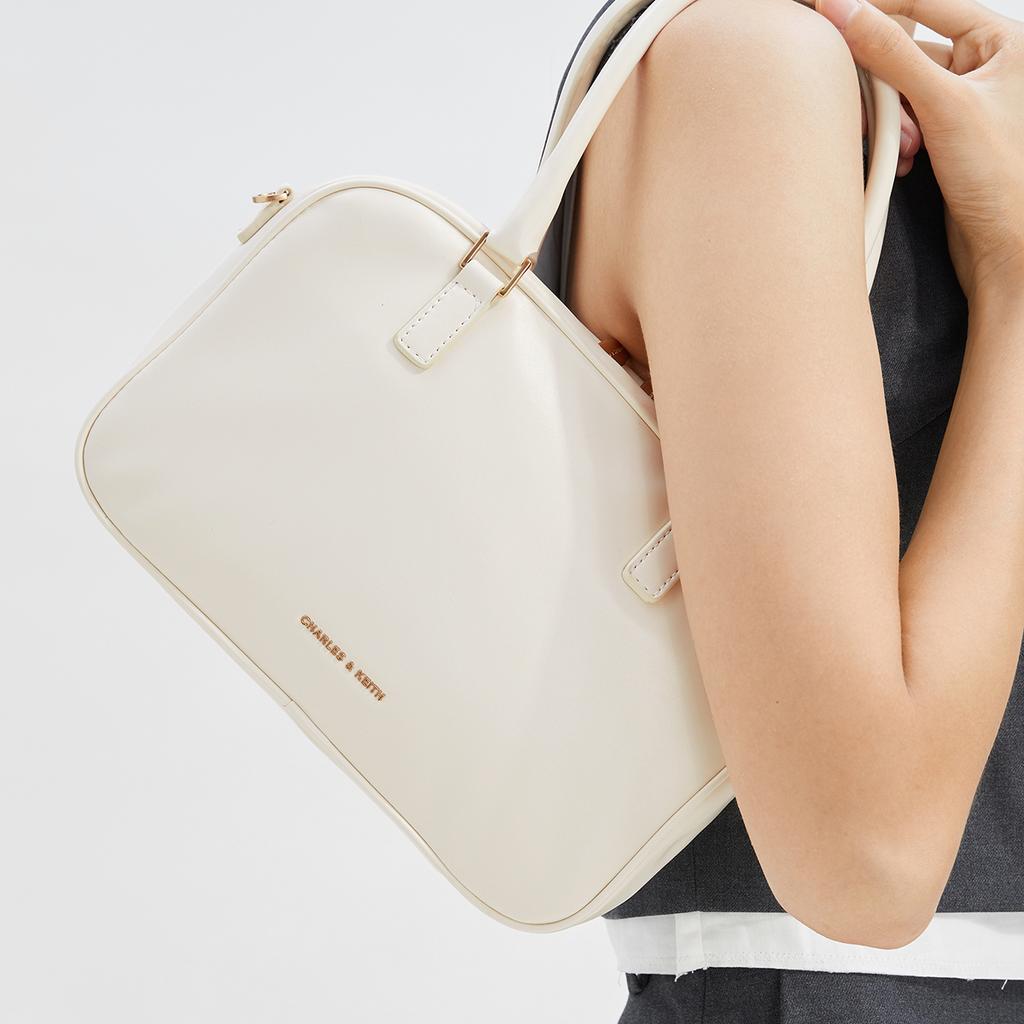 Charles & Keith Wide Strap Boston Bag Women Handbags Multiple-Colors CK2-30271398