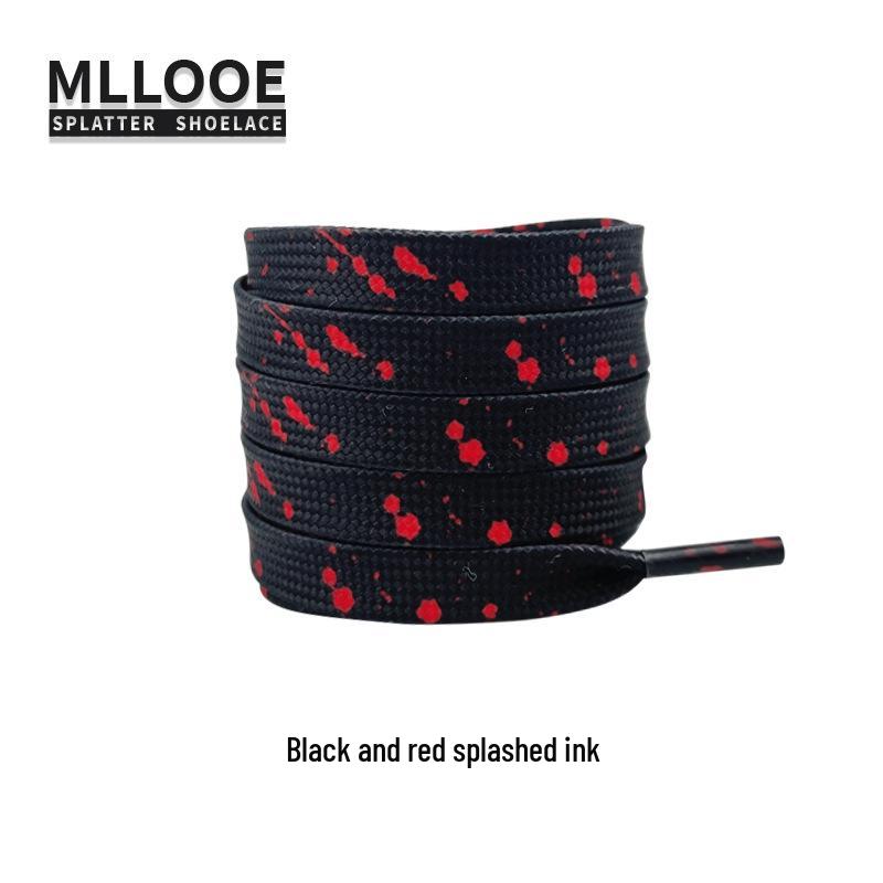 Black and White Splatter Ink Shoelaces for AF1, Dunk, Skate, and Casual Shoes