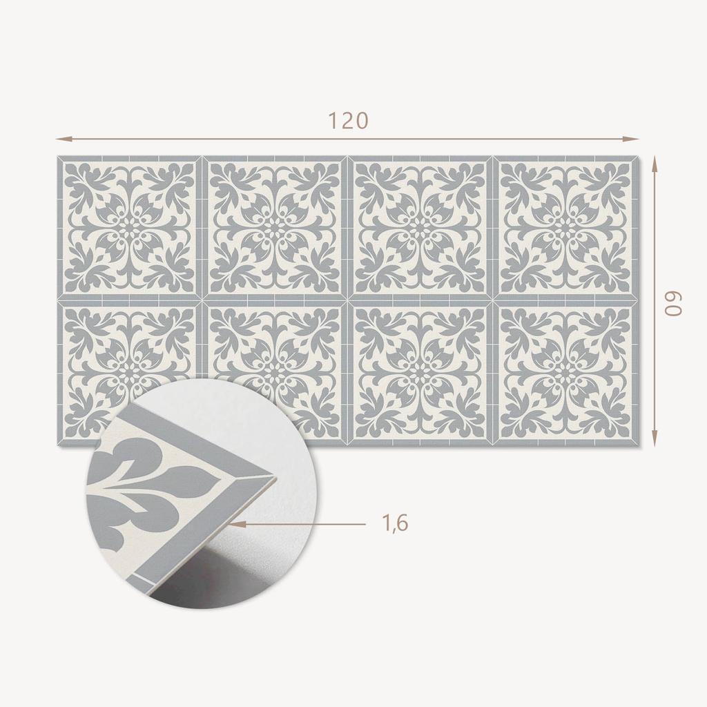 Dekoracyjny Panel Winylowy Samoprzylepny 120X60 Cm Wzór Florystyczny Na Płytkach