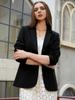 2025 European Slim Fit Women's Solid Color Long Sleeve Single Button Casual Blazer