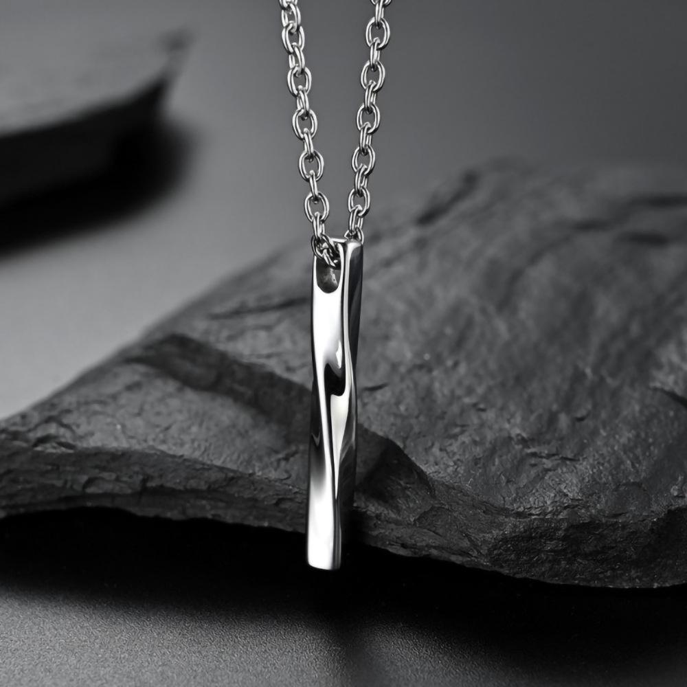 Men's Trendy Minimalist Möbius Necklace – Hip-Hop Spiral Pendant Sweater Chain