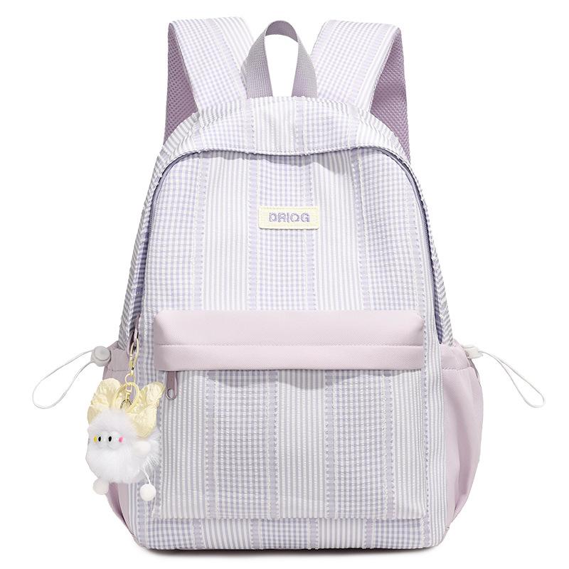 New plaid sweet girl backpack student schoolbag large capacity lightweight fashion travel backpack