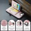 For iPhone 16e Case JEEHOOD J01 Retro Leather Phone Back Cover with Detachable Magnetic Card Holder