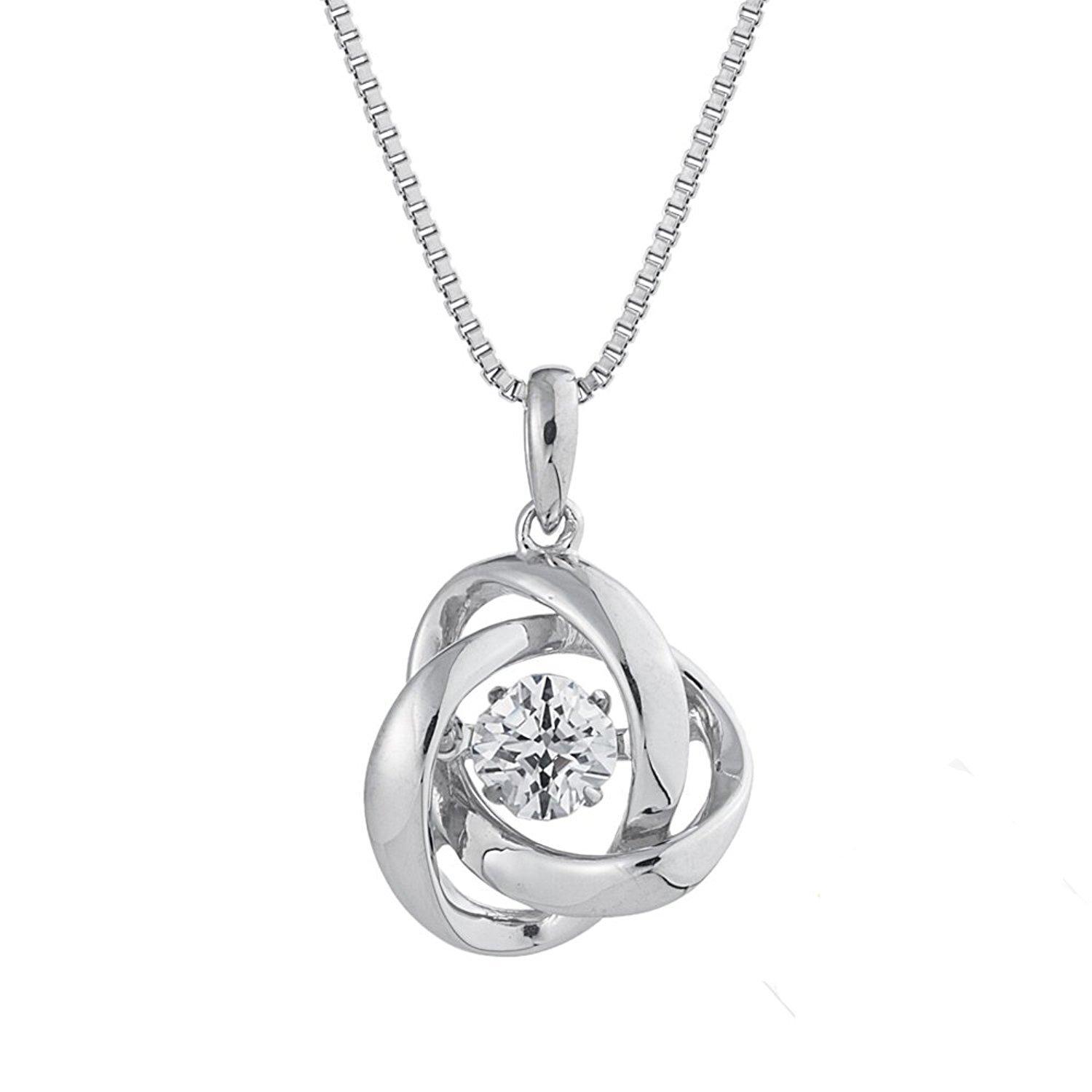 

New Silver 925 SV925 Dancing Stone Necklace for Women with 1 Precious Original Cross Loop2 [Crossfor York]