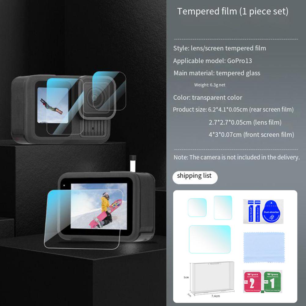 1/2 sada krytu obrazovky z tvrzeného skla Clear Ultra Screen Protector+Protektor objektivu+Fólie na přední obrazovku pro fotoaparát GoPro Hero 13 Black