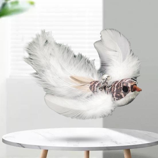 Cat Feather Toy Simulation Bird Stress Relief Portable Cat Feather Chasing Toy Refills