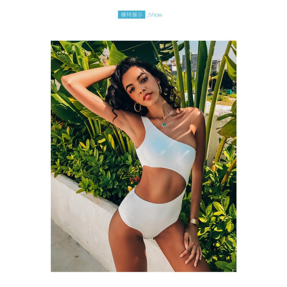 New Swimsuit Sexy Bikini Swimsuit Women's One Shoulder One Piece High Waist Bikini