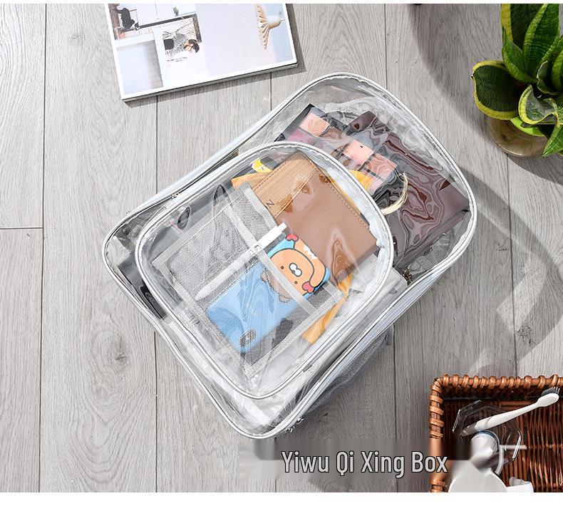 Large Capacity Transparent Backpack for High School Girls - Durable PVC Design.