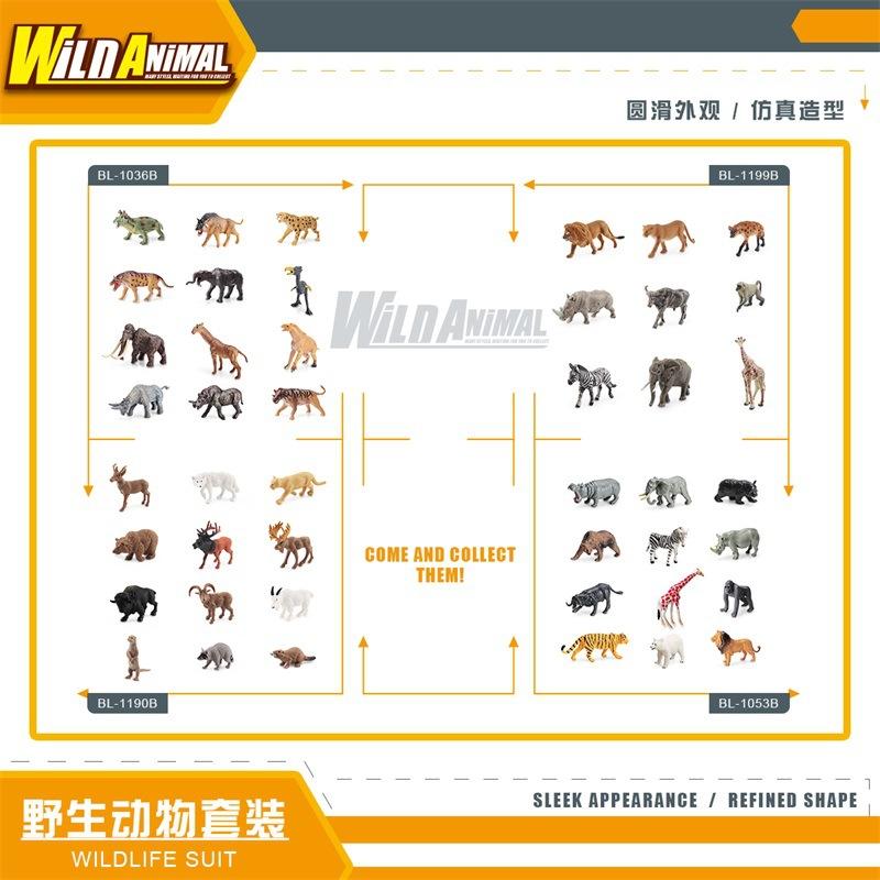 Simulace Mini Lesní Zvíře Severoamerické Zvíře Jihoafrické Zvíře Pravěké Zvíře Sada Modelů Sud Ozdoba Panenka