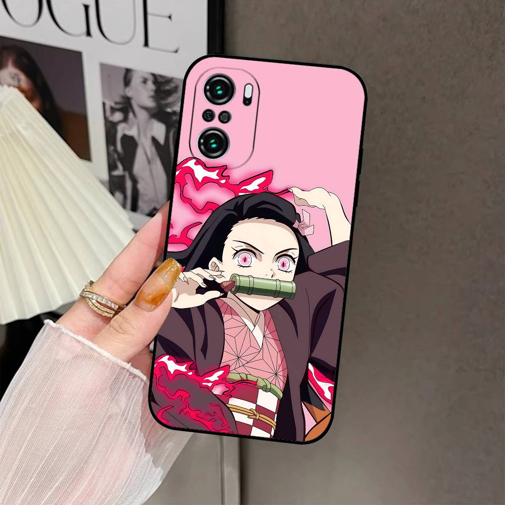 

Kamado Nezuko R-Demon Slayer Phone Case Black Phone Case For Xiaomi 11 12 Redmi Note 11 5G 8T 9A 9 10T Note8Pro Note9 12S Ultra Xiaomi12Spro