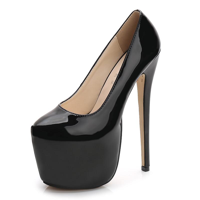 Sexy 18cm Ekstreme Høye Hæler Sko Kvinne Plattform Svart Rød Rosa Hælede Pumps Dame Stor Størrelse Stripper Fetish Dans Bryllupssko