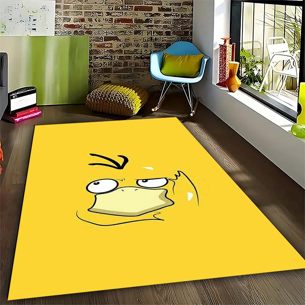 Pokemon Enton Süßer Teppich Schönes Cartoon-Enten-Design Waschbarer Anti-Rutsch-Teppich für Kinderzimmer