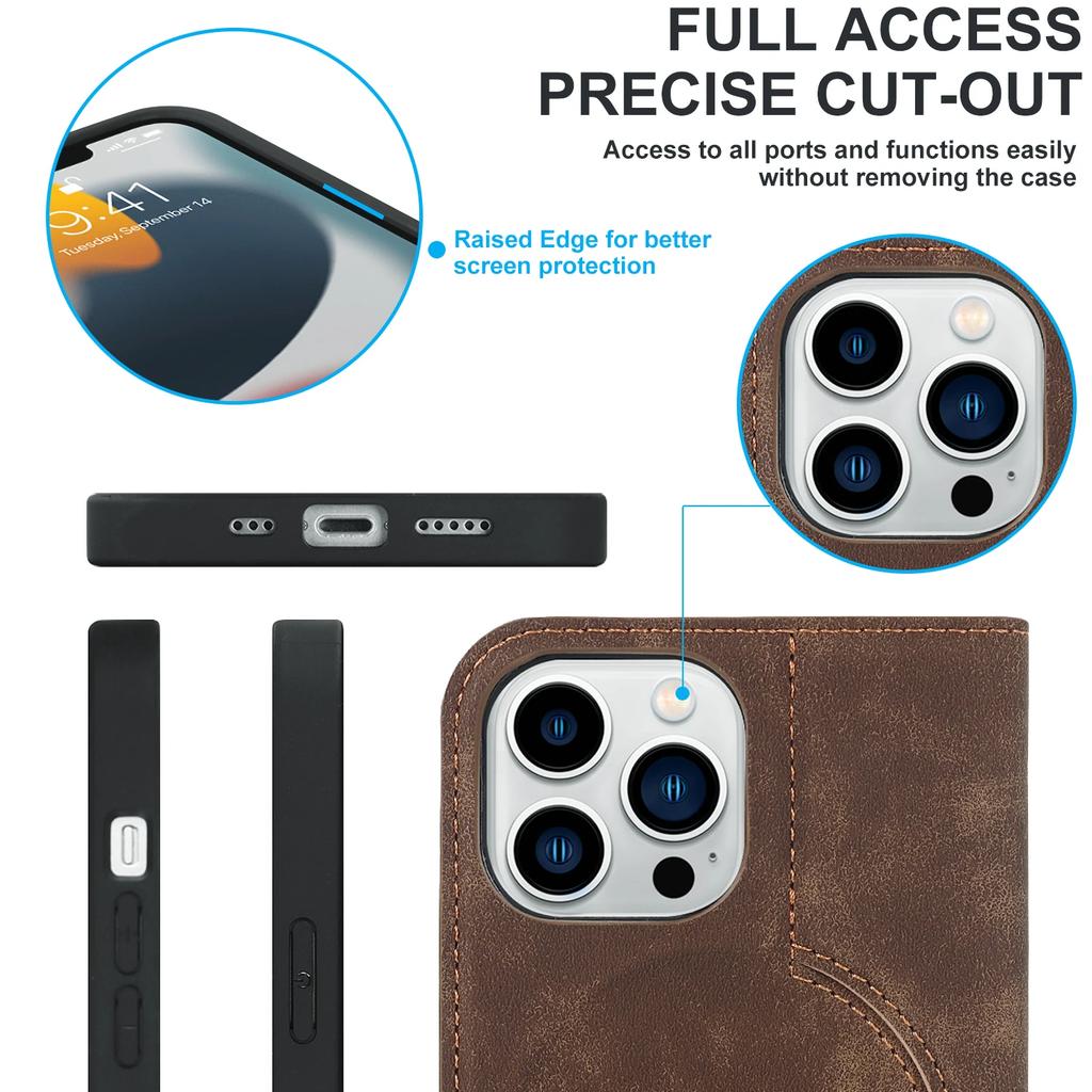 Magnetic Leather Wallet Phone Cover for IPhone 16 Pro Max 14 Plus 13 15 12 for Magsafe Wireless Charging Stand Card Solt Case