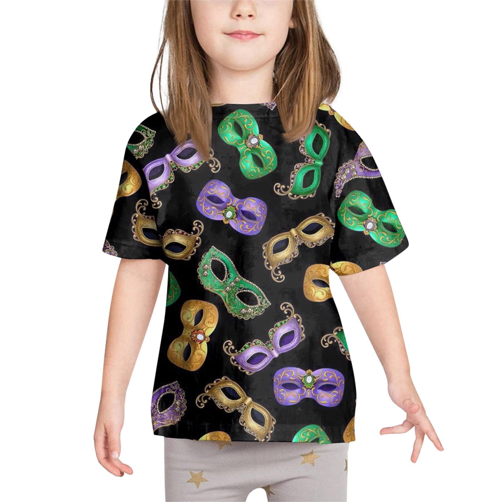 

Детские карнавальные топы, свободные футболки с короткими рукавами и круглым вырезом для мальчиков и девочек, топы 100 чёрный