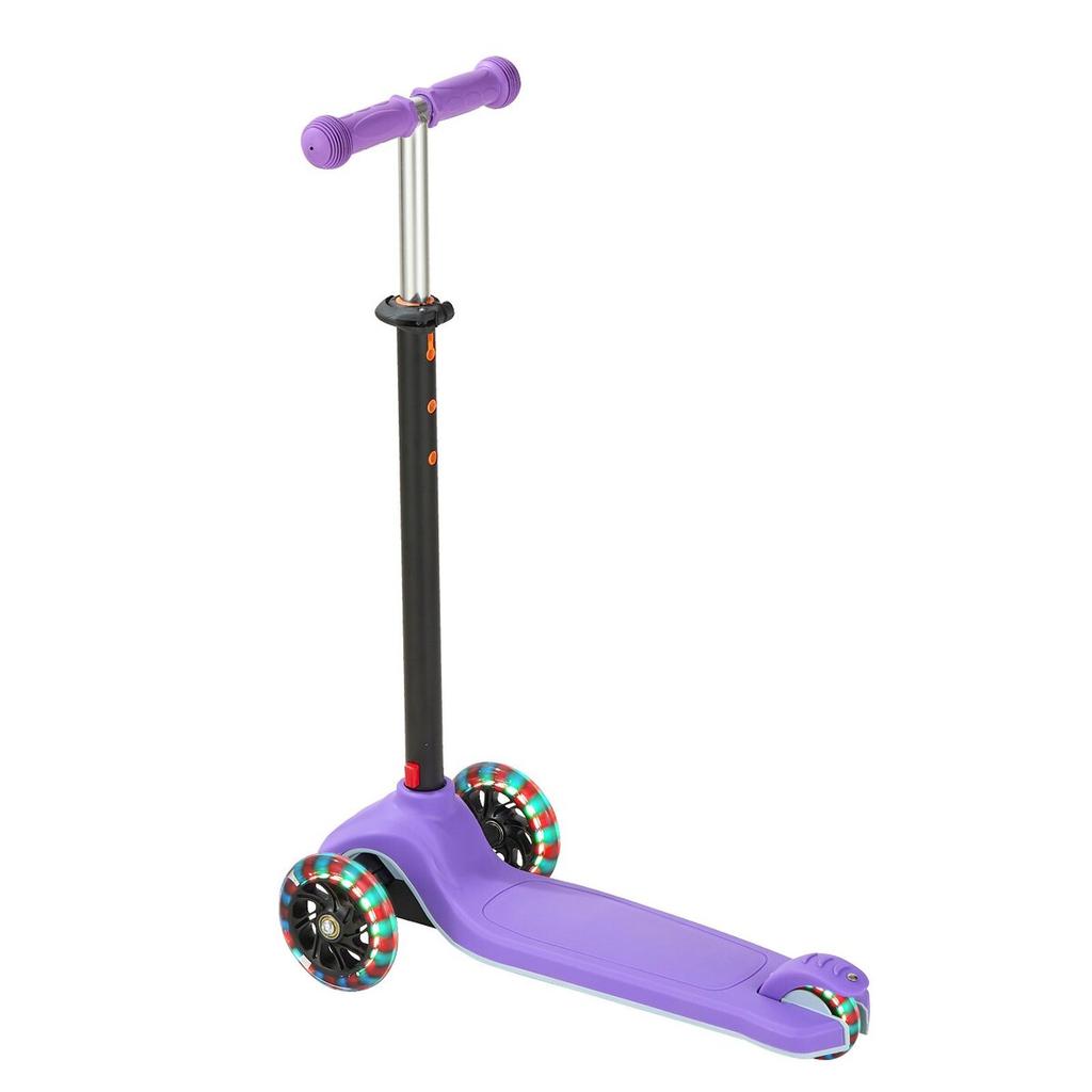 Kick Scooter for Kids Ages 3+, 3-Wheel Toddler Scooter with Light-Up Wheels, Adjustable Height Handlebar, Wide Anti-Slip Deck, Lightweight Aluminum