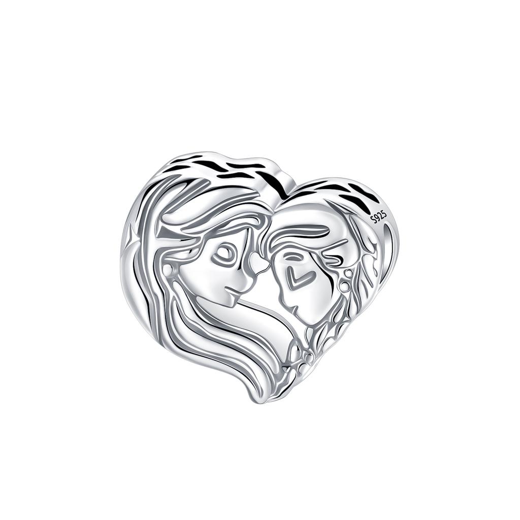 New Heart-Shaped Charms Copper Flower Forever Love Beads Fit Original Bracelets Necklace For Women Diy Jewelry Gift