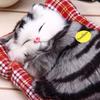 Simulation Cute Animal Sleeping Cats with Sound Christmas Party Decor For Home Decoration Adornmant Accessories
