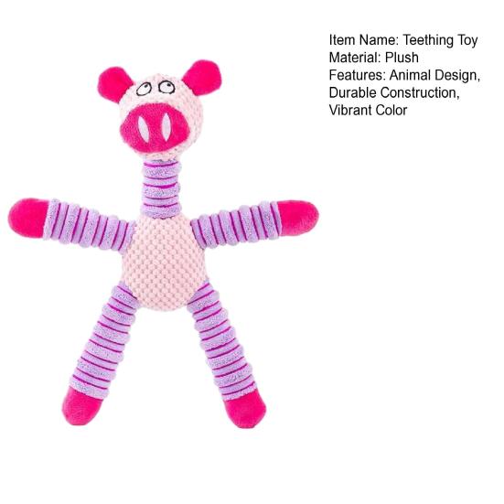Teething Toy Puppies Animal Shape Soft Plush Chew Toy with Sound Maker Interactive Dog Toy Small Medium Dogs Puppy Play Toy