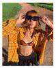Dopamine Women's Vintage Plaid Long Sleeve Shirt - Retro High-End Outerwear