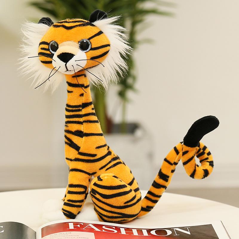 

25Cm Simulation Jungle Animal Plush Toys Super Soft Stuffed Animal Toys Tiger Cat Lion Dog Dolls Room Decor Kids Birthday Gifts 25cm
