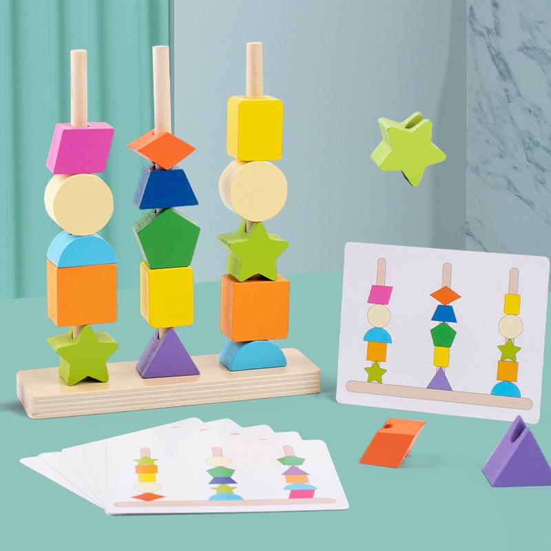 

Geometric Shape Matching Building Blocks: Color Recognition Baby Beading Set for Early Education and Cognitive Development Other